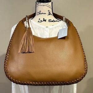 Antonio Melani Leather Braided Shoulder Bag